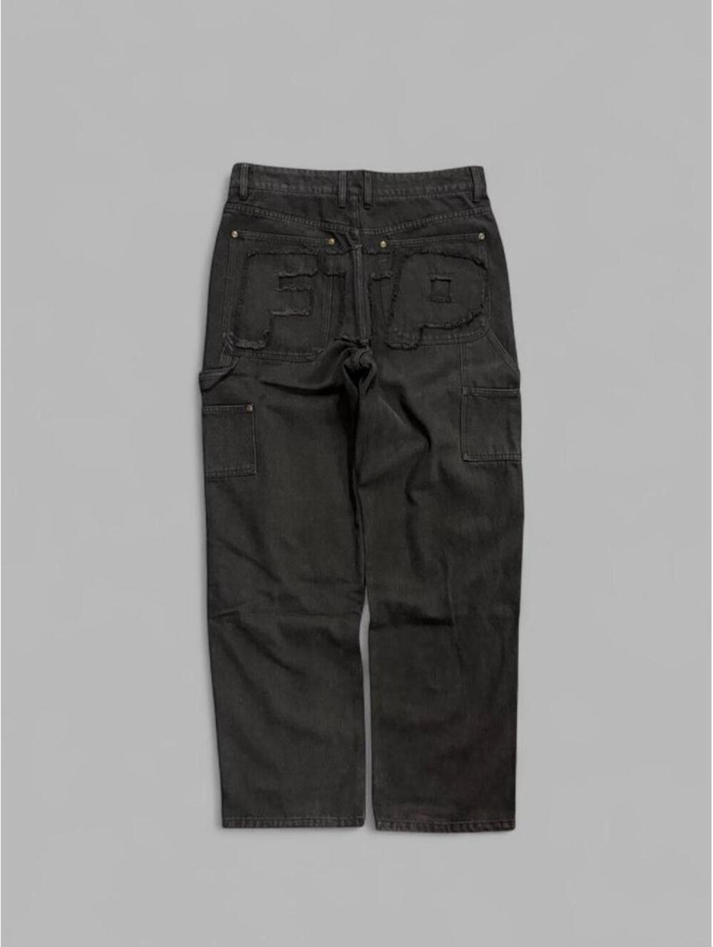 FTP Black Butt Spell Out Baggy Jeans